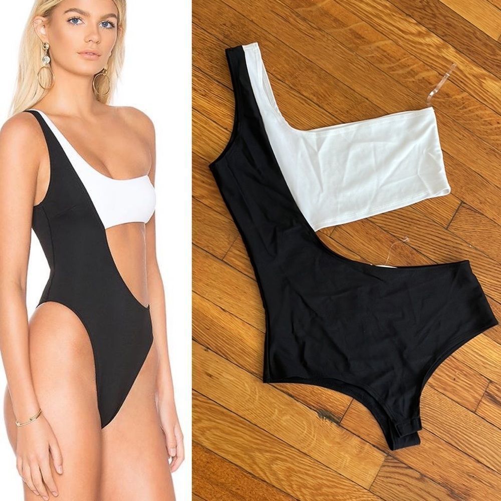 Cherry mellow Black and white cut out bodysuit